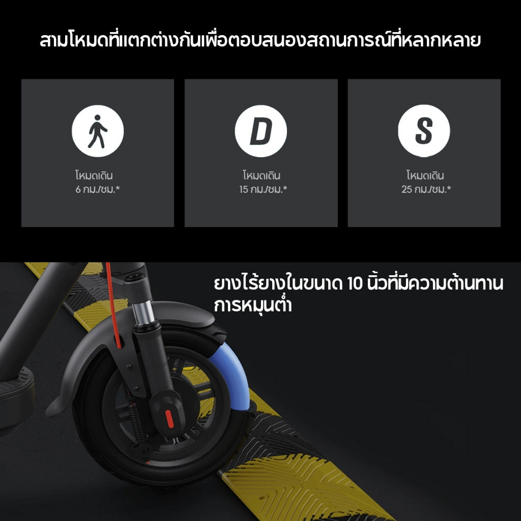 Xiaomi Electric Scooter Elite ระบบกันสะเทือนหน้าสปริงคู่ ระยะทาง 45 กม. พับเก็บง่าย