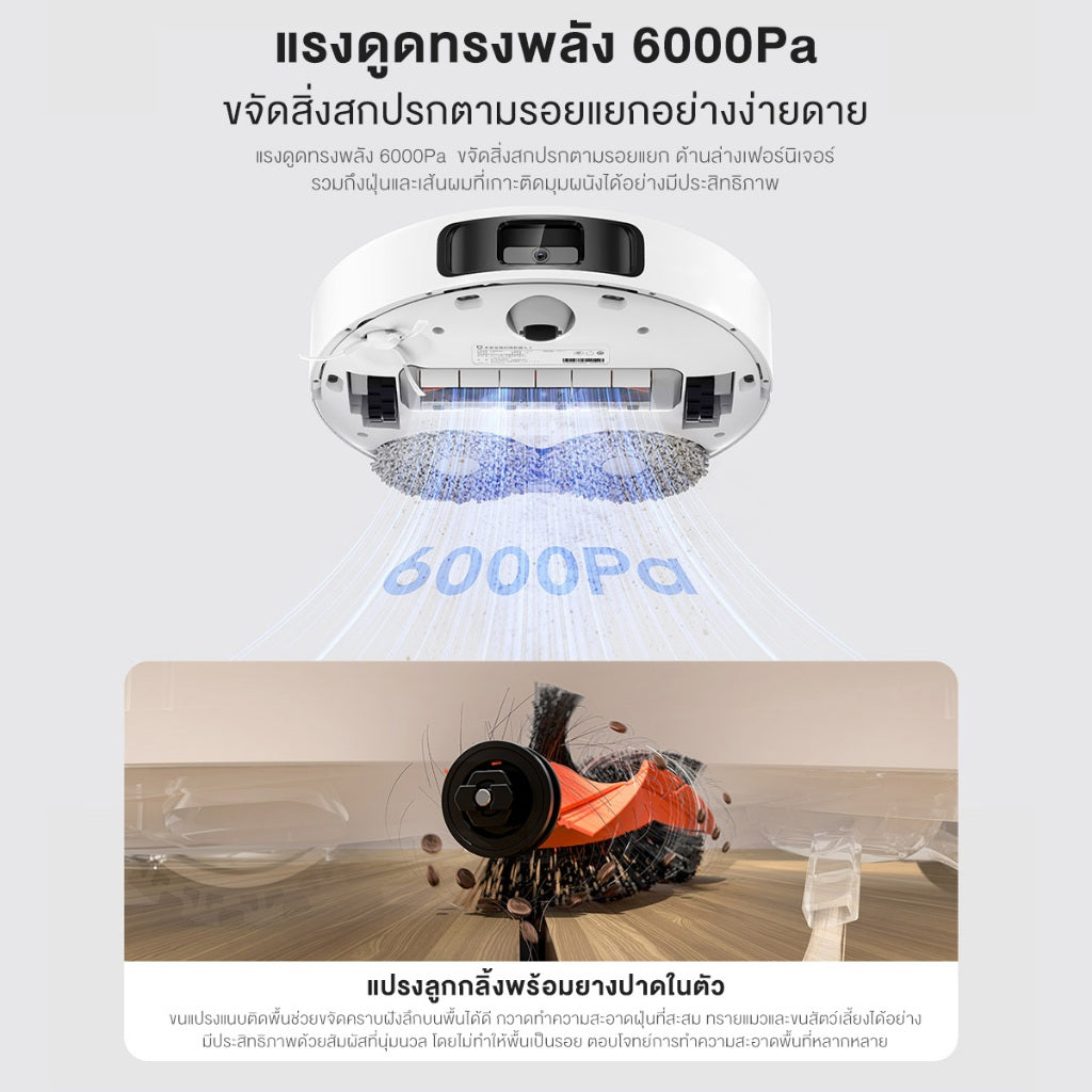 Xiaomi Robot Vacuum X20+ / X20 Pro / X20 Max การเก็บฝุ่นอัตโนมัติโดยไม่ต้องล้าง แรงดูด 6000Pa เลเซอร์นำทาง LDS