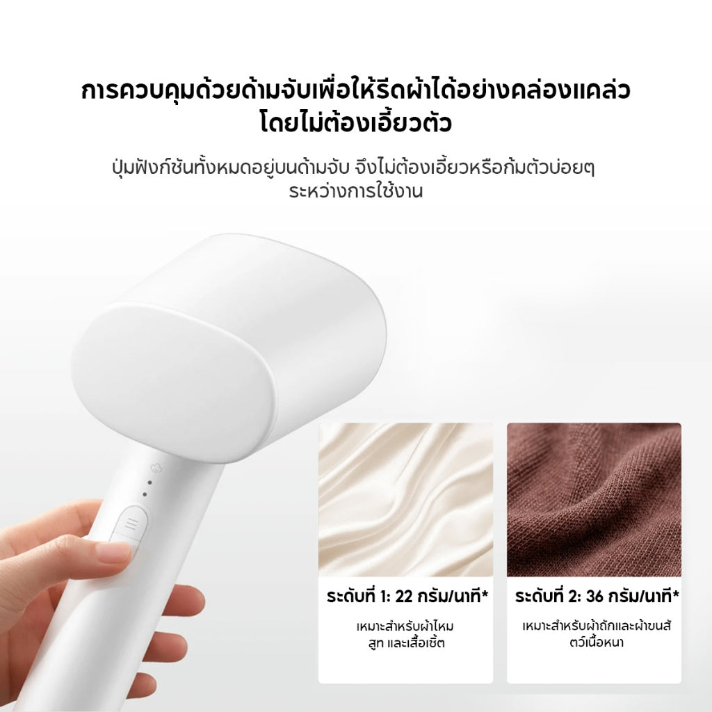 Xiaomi Standing Garment Steamer ไอน้ำร้อนอุณหภูมิสูง 130℃ ไอน้ำแรงดันสูง 300Kpa ถังน้ำความจุ 2.3 ลิตร