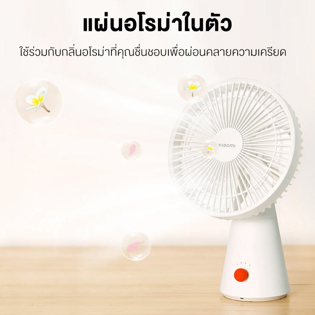 Xiaomi Rechargeable Mini Fan การใช้งานได้นาน18.5 การใช้งานได้แบบ มือถือ + ตั้งพื้น เสียงรบกวนต่ำ 34dB