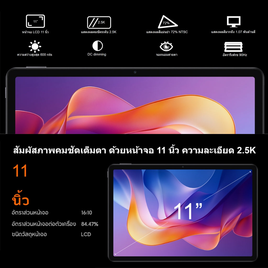 Xiaomi Redmi pad 2 หน้าจอคมชัด 2.5K  ขนาด 11 นิ้ว แบตเตอรี่ขนาดใหญ่  9000mAh ชิปเซ็ต Advanced Helio G100-Ultra
