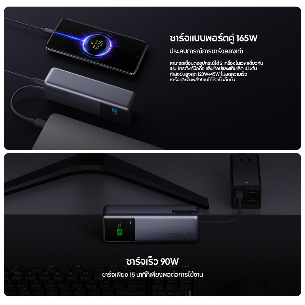 Xiaomi 212W HyperCharge Power Bank 24500 ความจุขนาดใหญ่ 24500mAh พอร์ตหลายช่อง 212W การจ่ายไฟที่รวดเร็ว
