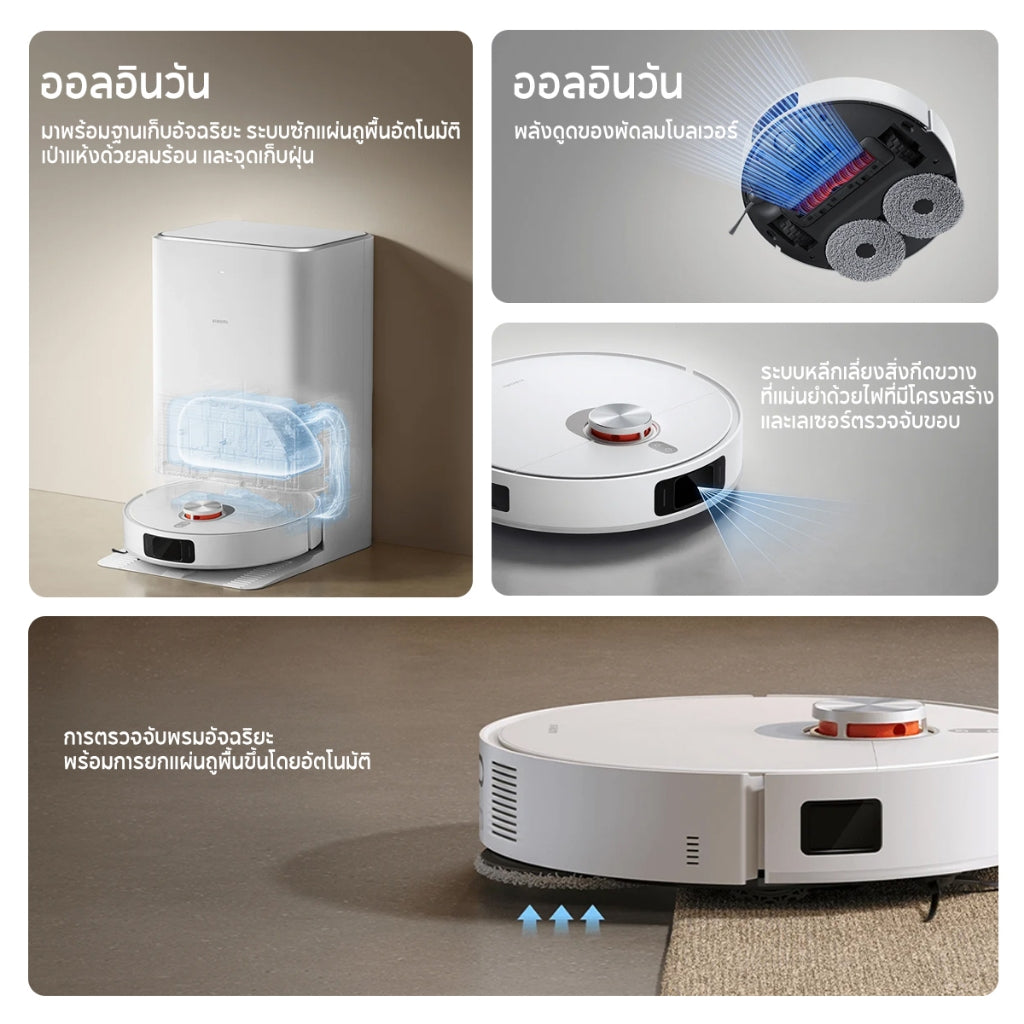 Xiaomi Robot Vacuum X20 Pro ออลอินวัน การเก็บฝุ่นอัตโนมัติโดยไม่ต้องล้าง แรงดูด 7000Pa 5200mAhใช้งานได้นาน 160นาที