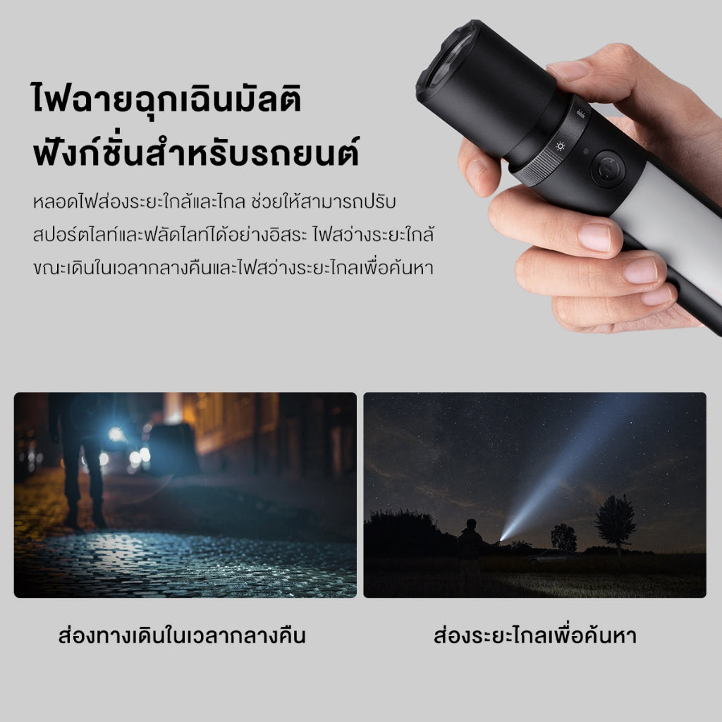 Xiaomi Multi Function Flashlight แสงกลางแจ้ง แสงแรง 1000lm การให้แสงนาน 240m แบตอึด 3100mAh
