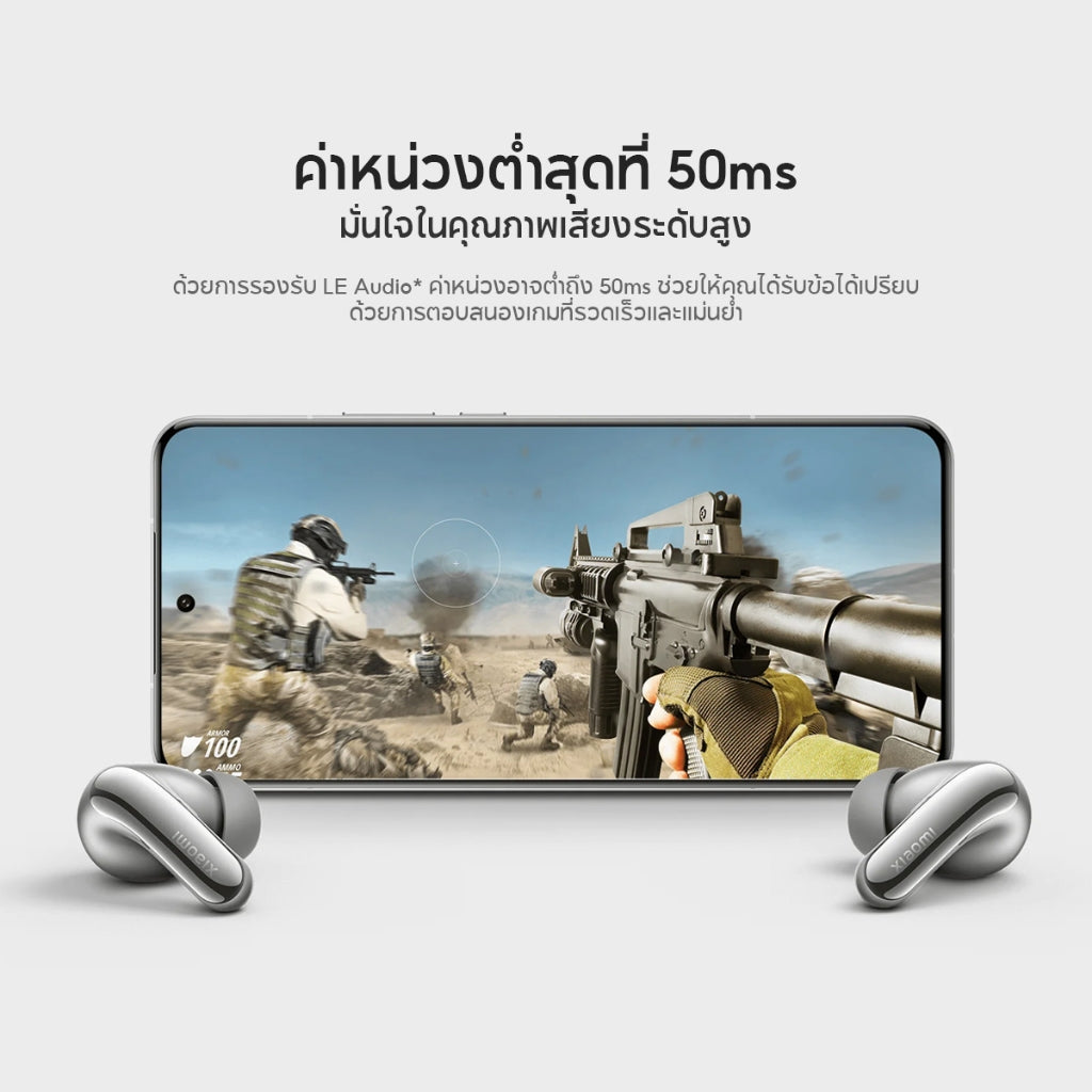 Xiaomi Mi Buds 5 Pro Wireless Bluetooth Earphone ลดเสียงรบกวนได้ลึก 55dB เสียงรอบพื้นที่ IP54 กันน้ำและกันฝุ่น