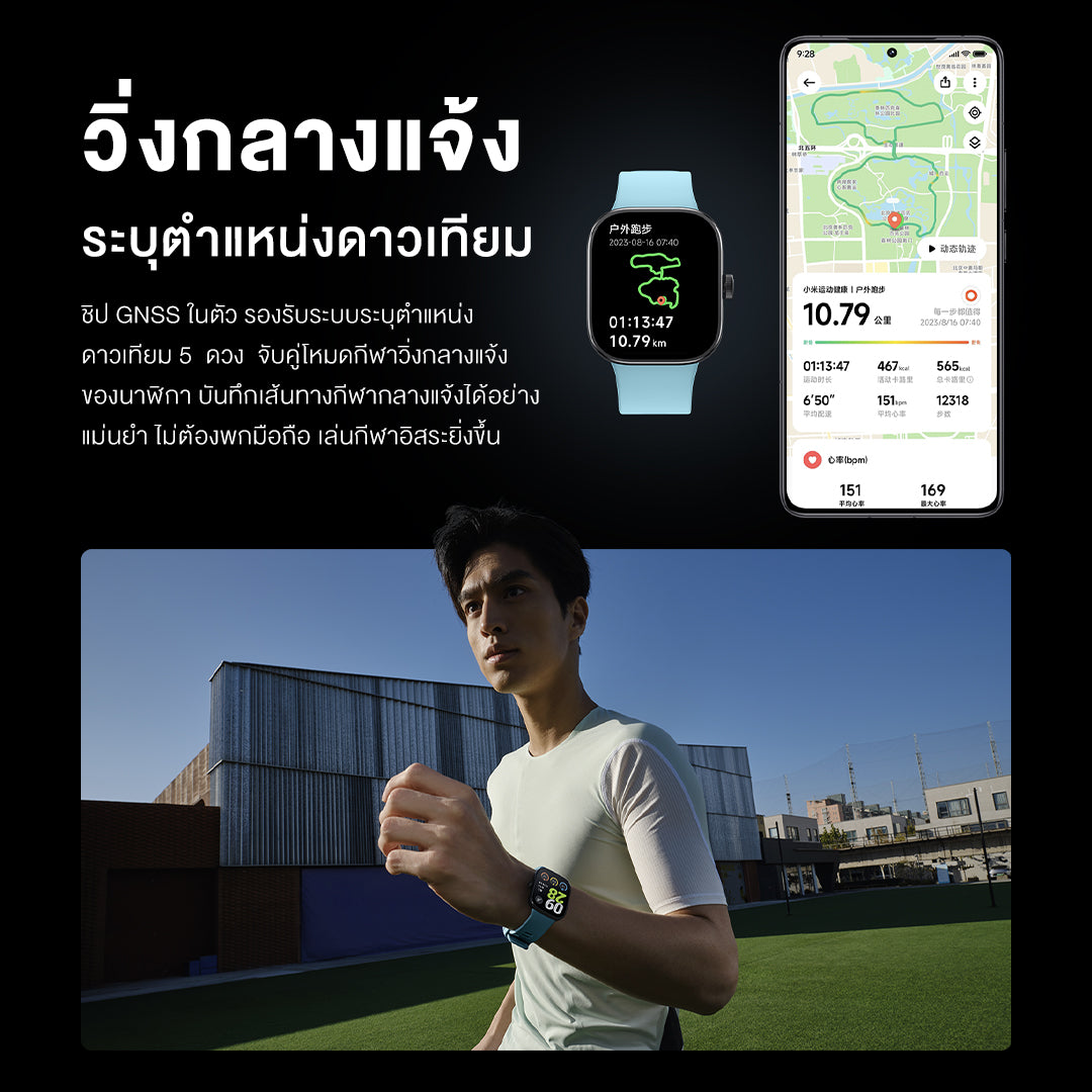 Xiaomi Redmi Watch 4 ตรวจวัดอัตราการเต้นหัวใจทั้งวัน หน้าจอ AMOLED 1.97" การใช้งานได้นาน 20 วัน