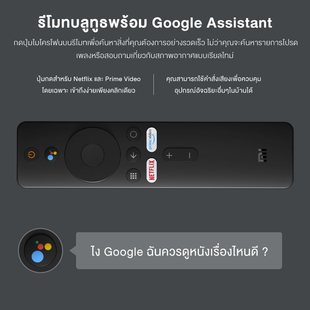 Xiaomi Mi TV Stick 1080P Android TV Global Version แอนดรอยด์ทีวีสติ๊ก รองรับ Netflix Prime Video เชื่อมต่อ HDMI