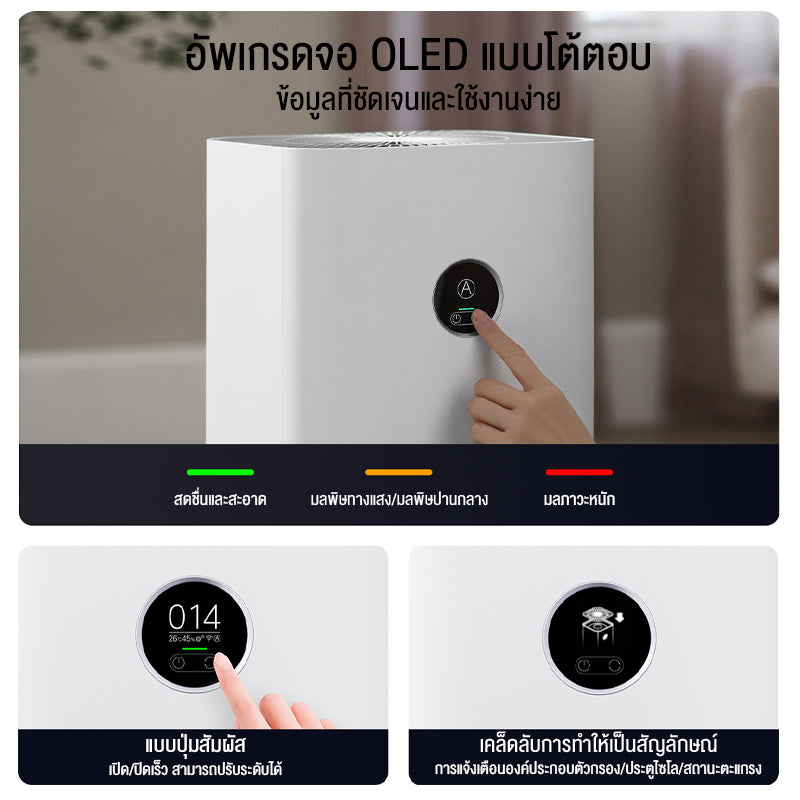 Xiaomi Mi Smart Air Purifier 4 เครื่องฟอกอากาศ กำจัดฟอร์มาลดีไฮด์/PM2.5 เหมาะพื้นที่ 28-48㎡ เสียงรบกวนต่ำ 32.1dB
