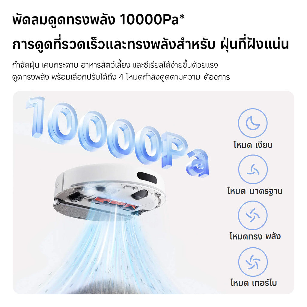 Xiaomi Robot Vacuum H40 10000Pa ระบบนำทาง ด้วยเลเซอร์ LDS 5200mAh เซ็นเซอร์หลายตัว การควบคุมอัจฉริยะ