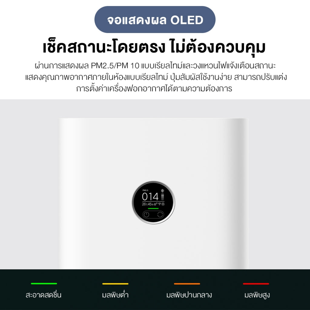 Xiaomi Mi Smart Air Purifier 4 Pro เครื่องฟอกอากาศ กำจัดฟอร์มาลดีไฮด์/PM2.5 พื้นที่ใช้งาน 35-60㎡