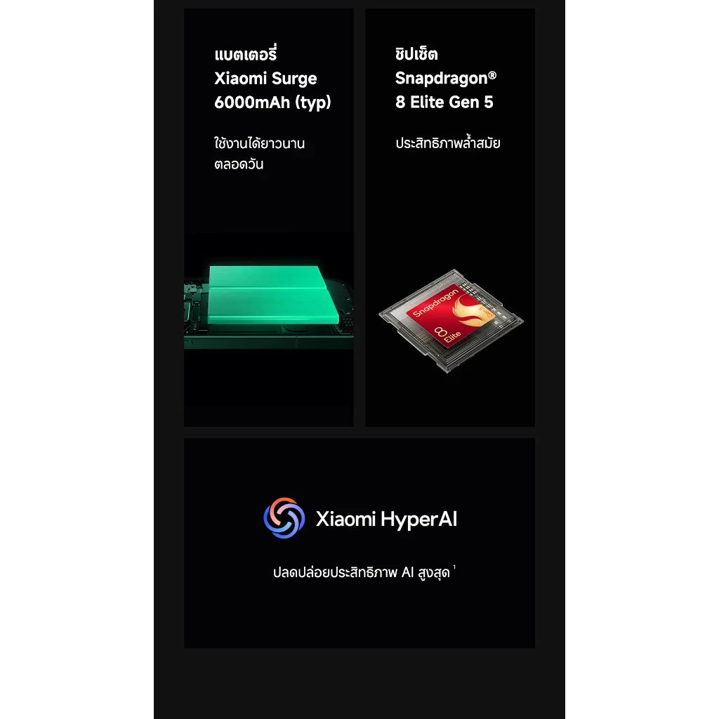 [New] Xiaomi 17 Ultra 16+512G ชิป Snapdragon® 8 Elite Gen 5 กล้อง Leica 1 นิ้ว อัลตราไดนามิก แบตเตอรี่ 6000mAh